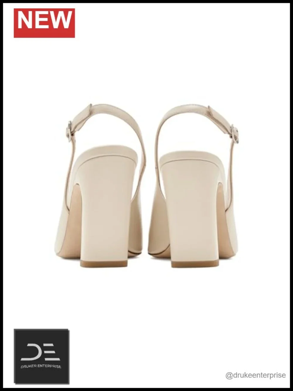 Leather Slingback Heels Block Heel Sandals